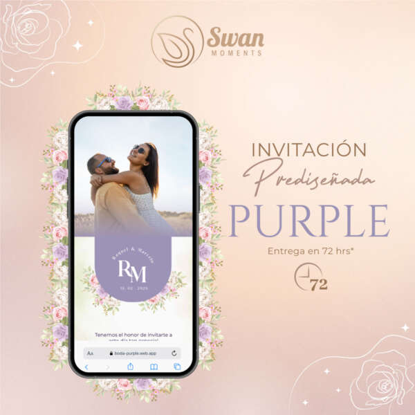 Invitación de Boda Purple