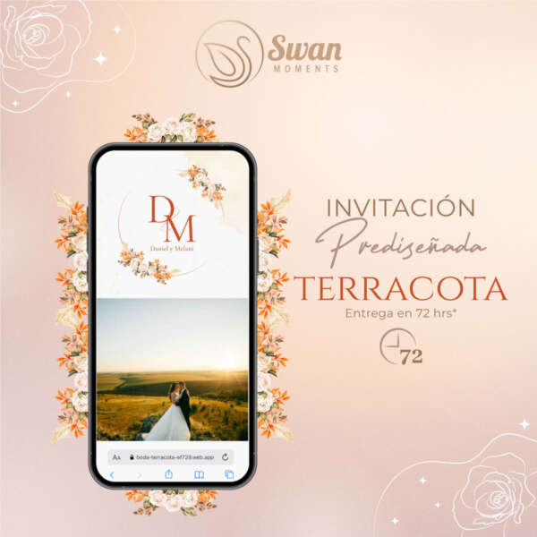 Invitación de boda Terracota